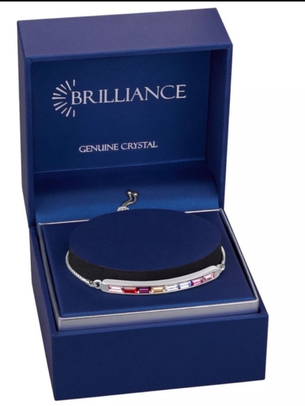 Swarovski Crystals Bracelet Silver Plated Adjustable Blue Red Pink